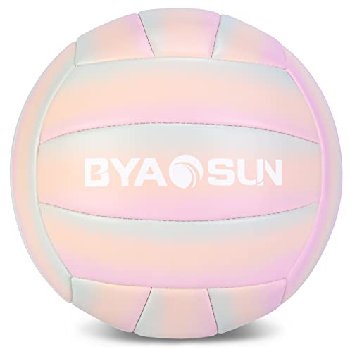 BYAOSUN Volleyball,Beachvolleyball,Weicher Volleyball Ball für Indoor Outdoor Beach,Größe 5 Volleybälle für Anfänger Teenager Erwachsene