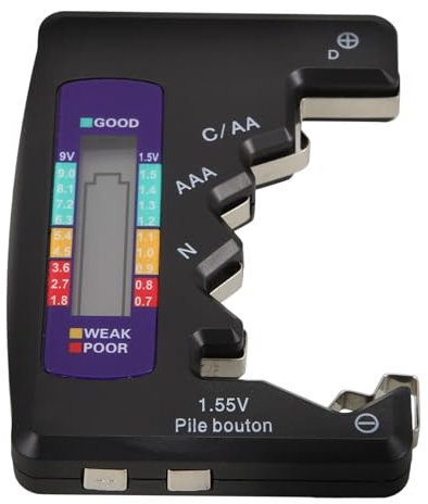 Uonlytech Battery Capacity Tester Tool Accurate Voltage Checking Device for Batteries for Remote Controls Cameras and More Easy to Use