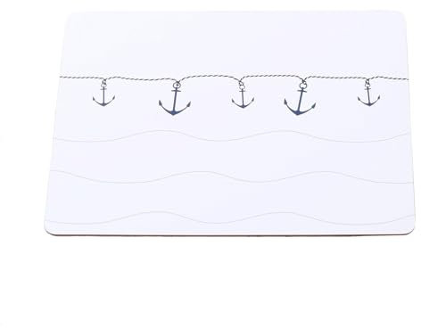 Seaside No.64 - Platzset mit Korkunterseite - Verschiedene Designs - Pflegeleichte Alternative zu Tischdecken - Eyecatcher für deinen Esstisch (1x Anker + Wellen)
