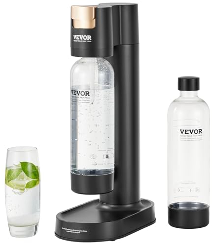 VEVOR Wassersprudler Sprudelwassergerät zum Sprudeln zu Hause, 2 Stk. BPA-freien 1-Liter-PET-Flaschen, Kompatibel mit Einschraubbaren 60-Liter-CO2-Flaschen (CO2-Frei in der Flasche)