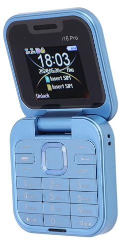 Mini Telefono Cellulare Pieghevole, Telefono Cellulare Pieghevole Doppia SIM 2G con Display HD 1,77, Fotocamera HD, Radio FM, Telefono Cellulare con Pulsanti Grandi per Anziani