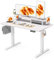WALKINGDESK Höhenverstellbarer Schreibtisch Elektrisch mit Schubladen, 100 x 60 cm Stehpult mit Monitorständer und Handyhalter, Tisch Höhenverstellbar für Home Office Büro, 3 Haken, Weiß
