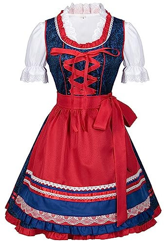Generisch Hochwertige Dirndl Sale, Dirndl Samt Grün, Dirndl Samt Damen Mittelalterliches Damenkleid Damenkleid Cosplay Party Tanzkostüm Gothic Retro Oktoberfestkleid Mittelalterhose Grün