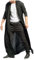 TDEOK Cardigan pour homme - Veste demi-saison asymétrique - Long - Transparent - Cardigan en maille - Manches longues - Veste d'été décontractée - Coupe-vent - Manteau mi-long, Noir , 6XL