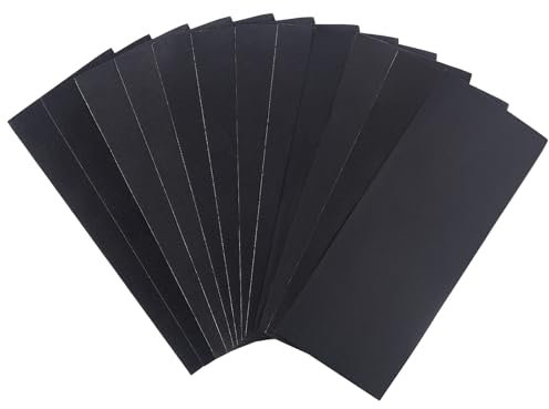 Coptiner 12 Stück Nassen & Trocken Schleifpapier Set,Sandpapier Polieren 400-1500 Körnung,Sandpapier Feine,Hand Schleifpapier Set für Auto Holzmöbel Stein Lack Metall Glas,Wasserschleifpapier,90x230mm