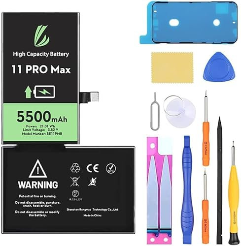 LL TRADER batería para iPhone 11 Pro MAX, 5500mAh batería de Iones de Litio con Alta Capacidad y Todas Las Herramientas de reparación Nuevo