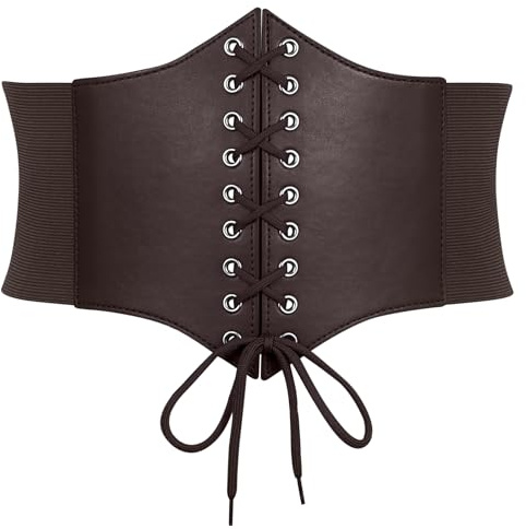 Damen korsett Gürtel Elastischen Breiten Gürtel Halloween Karneval Kostüm | 12cm Breite Waspie Spitze Korsett Gürtel, 3 Druckknopf, Frauen Korsett Taille Gürtel für Cosplay Kleid