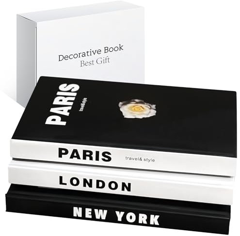 3Stück Dekoratives Buch, Deko Bücher für Home Decor Ästhetik, Dekobücher Schickes Buchset für Raumdekoration, Modernes Wohndekor für Kaffeetisch, Zuhause, Wohnzimmer, Tisch