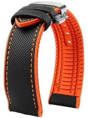 MBUIOPJ 20 mm 22 mm 23 mm 24 mm wasserdichtes Nylon-Gummi-Uhrenarmband, kompatibel mit Breitling Citizen Tissot IWC Omega-Armband, gelbes Silikon-Armband