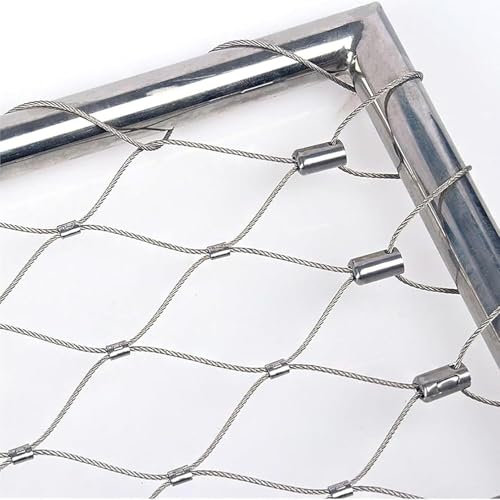 Kanduo Flexibles Drahtseilgeflecht Edelstahl-Gartennetz, Hirschkabel, Drahtseil, 2 mm Durchmesser, Sicherheitsnetz, Tierbarriere, Zaun, Geflügelnetz Multifunktionales Metallgewebe(5cm,2x10m)