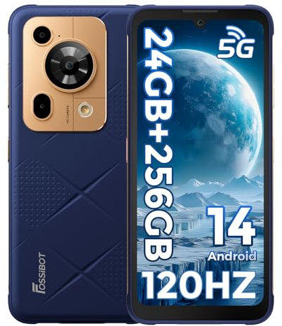 FOSSiBOT F112 Pro 5G Rugged Phone Smartphone all'aperto 6.88HD+ 120Hz Android 14 OS 24GB+256GB+1TB 7150mAh+18W 50MP+16MP Doppia slot SIM, Face ID, OTG, GPS, NFC,IP68/69K,Blue
