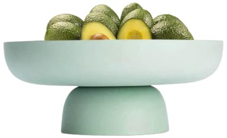 BEAHING Obstschale, runde Fruchtschale, dekorativer Obstschale Halter moderne Obstschale mit Abflusslöchern Gemüse Obstkorb mit abnehmbarer Basis -Plastik -Servierschale für Küche, grün