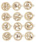 VILLCASE 12st Sternzeichen-anhänger Gold Schmuckherstellung Ornamente Jungfräulicher Charme Halskette Schmuck Aus Sterlingsilber Tierkreis Reize Ohrringe Aus Sterlingsilber Legierung