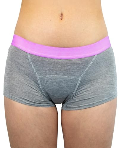 MYLILY Periodenunterwäsche Teens Boxer Grau | Menstruationsunterwäsche Mädchen | Menstruation Unterwäsche | Periodenslip | Periodenslips für Mädchen | periodenunterschwäsche mädchen