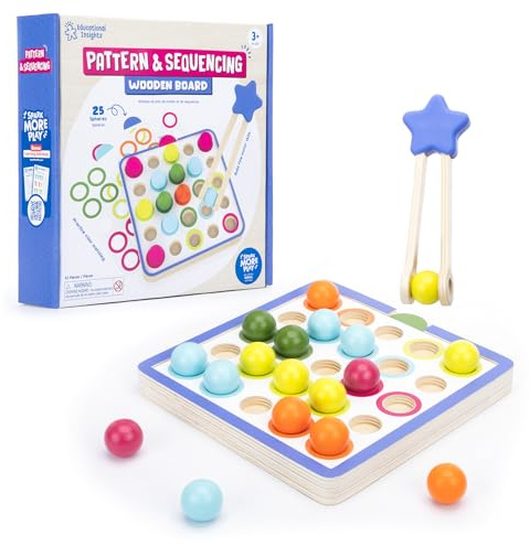 Learning Resources Muster & Sequenzen Holzbrett, Montessori Lernspielzeug ab 3 Jahren, Feinmotorik- und Denkspiel