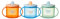 Tommee Tippee First Cup - Vaso antiderrames para bebés de 4 meses en adelante, con boquilla abatible de flujo libre y asas fáciles de sostener, naranja, azul y verde, paquete de 3