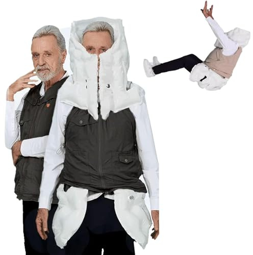 LSBHPPD Wearable Technology airbag Vest for Elderly Reusable Elderly airbag Jacket for Anti Fall with Tracking and Positioning Function,to Protect the Elderly From Tumbles MaleBlack-XXXL