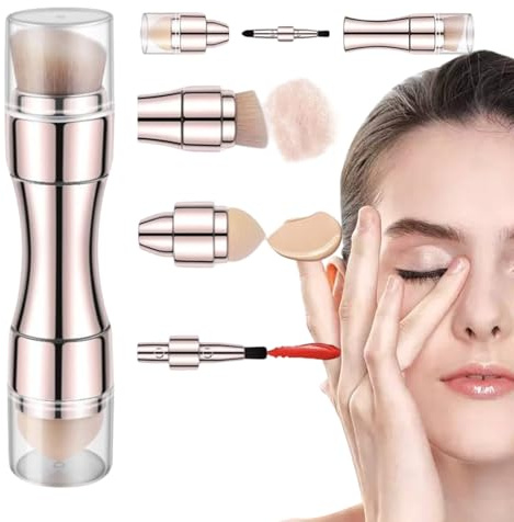 Arroopu Gesichtspinsel Make-up | einziehbares Beauty-Tool doppelendig | Reise Gesicht Make-up Lippenpinsel | für Lipgloss Lidschatten Foundation Frauen Anfänger Home Office Outdoor Party