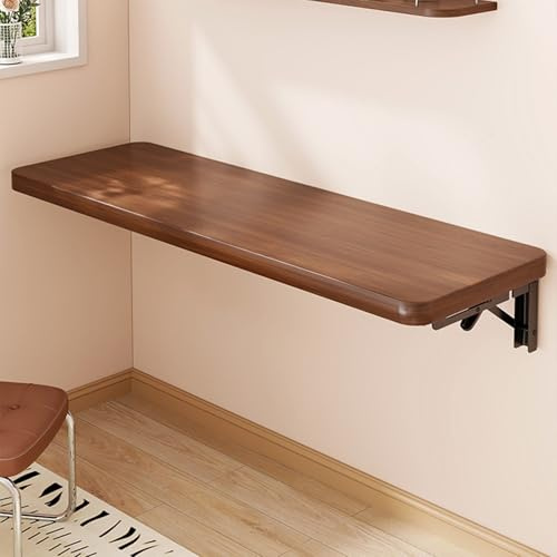 Klapptisch zur Wandmontage, für Wäsche, Küche, Büro und Esszimmer, funktionaler Hängeschrank (Nussbaum, 80 x 40 cm), platzsparende Arbeitsplatzlösung
