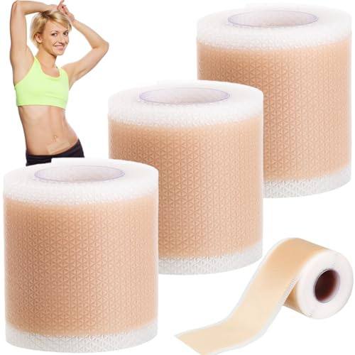 Silikon Narbenpflaster,3pcs Silikon Narbenpflaster Wiederverwendbar,Silikon Narbenband,Silikon Narbenpflaster Rolle,Wiederverwendbare Silicone Scar Tape für C-Sektion,Rolle zum Entfernen von Narben
