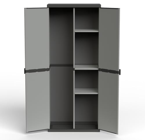 Kreher Armadio Kunststoffschrank (Spindschrank mit Freifach) | Modular System mit Universalschrank, , Nischenschrank und Schwerlastregal. Für Keller, Garage und Werkstatt.