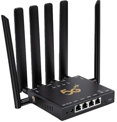 GOWENIC Router 5G, Router Industriale per Schede SIM Wireless, CPE 5G con Blocco Banda SA NSA Dual Band per Europa Asia Africa Australia