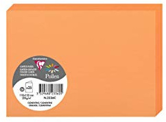 Clairefontaine 2336C Packung mit 25 Doppelkarten Pollen, 210g, in Format C6, 110 x 155mm, Clementine
