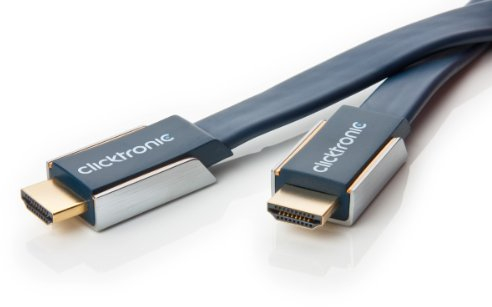 Clicktronic Advanced High Speed HDMI Flachkabel mit Ethernet (4K Ultra HD, 3D-TV, ARC, 1m)
