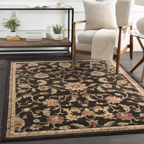 Livabliss Bekuri Oissy Vintage Rug, Boho – 200x290 cm, Black, Brown & Red