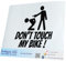 INDIGOS UG Auto Aufkleber Dont Touch My Bike! - 90x90mm schwarz - Selbstklebender Sticker für Auto, Fenster, Bus oder LKW - Tuning