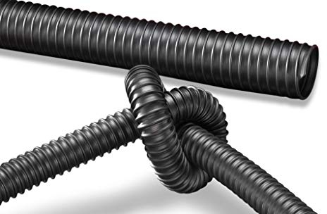 Norres Spiralschlauch, Förderschlauch wärmebeständig, schwarz mit Federstahldraht Ø 75mm, L:10m