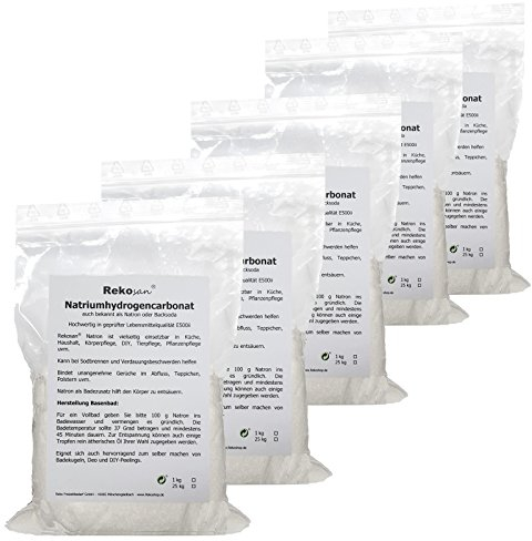 Natron, Natriumhydrogencarbonat, Natriumbicarbonat, Backsoda E500ii von Rekosan® 5 x 1 kg