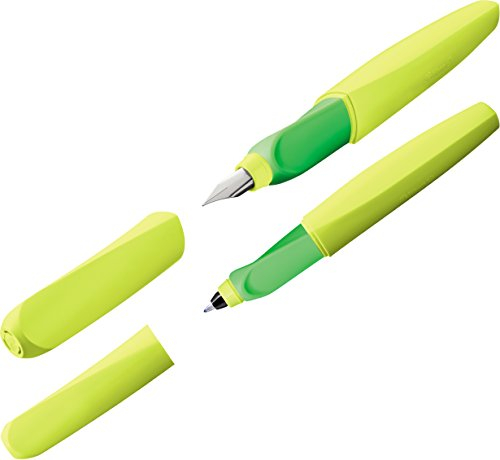Pelikan Color Edition Twist (Neon Gelb, 2er Set Tintenroller + Füller)