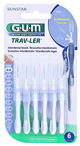 GUM TRAV-LER 0,6IN Kerze hellblau Interdentalbür.
