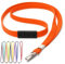 CKB LTD Orange Schlüsselband mit Sicherheitsverschluss Metall-Klipp Für Büro Mitarbeiter Besucher ID Ausweishalter Lanyards Schlüsselbänder Für Namensschilder Umhängebänder Packung mit 10 Stk