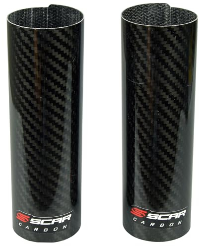 SCAR Protection Fourche Supérieure Carbone Moto Compatible avec KTM YAMAHA BETA HUSQVARNA HONDA GASGAS KAWASAKI SUZUKI SHERCO 125 250 300 450 500