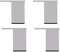 WaiMin Pieds de meuble Pieds de meuble carrés Pieds de meuble en aluminium Pied de meuble de salle de bain (Un paquet de quatre) (Size : 3cm)