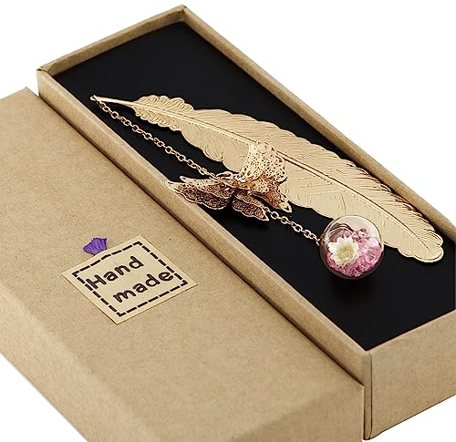 Toirxarn Metall Feder Lesezeichen mit Schmetterling Kristall Anhänger - Personalisiertes Geschenk für Mädchen, Frauen, Mütter, Schwestern, Lehrer und Buchliebhaber - Ideal für Muttertag und Geburtstag