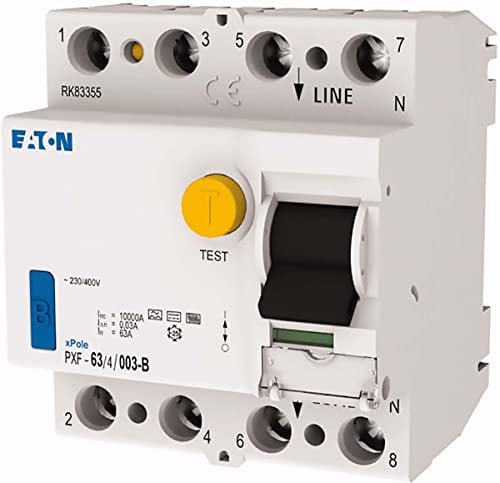 Eaton 300302 PXF-63/4/003-B Fehlerstromschutzschalter Fehlerstromschalter Alle gängigen B 4-polig 63A 0.03A 230V, 400V