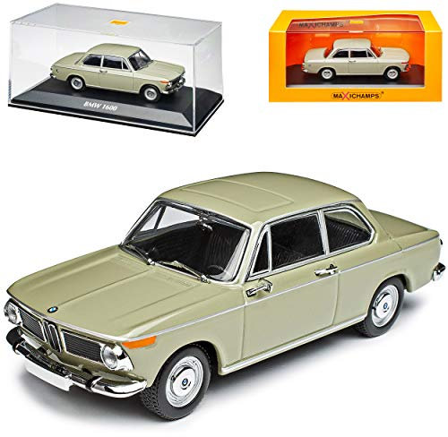 B*M*W 1600 1602 Coupe Beige Neue Klasse 1962-1972 1/43 Minichamps Maxichamps Modell Auto mit individiuellem Wunschkennzeichen