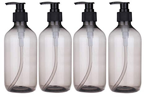 Asudaro 4 pièces 300 / 500ml Bouteille de Lotion Vide en Plastique Pet Flacon de Distributeur Pompe de Lotion Vide Rechargeable Bouteille De Gel Douche pour Lotion, Shampooing, Cosmétique