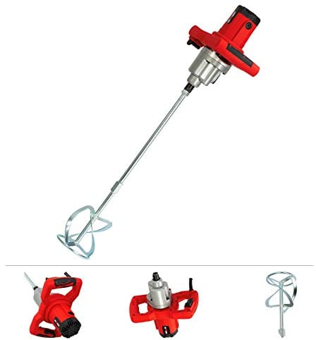Grafner Rührwerk 1400 Watt, 2-Gang Getriebe, stufenlose Geschwindigkeitsregelung bis max. 900 U/min, M14 Aufnahme, Soft-Start, Aluminium-Getriebegehäuse, inkl. Rührer, Mörtelrührer, Farbrührer