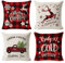 Kissenbezüge Weihnachten 4Pcs Weihnachtskissenbezug Weihnachtsbaum Schneeflocke Rentier Wohnkultur Leinen Dekokissen Cases Xmas Holiday Farmhouse Home Schlafzimmer Dekokissen 45 x 45cm (White)
