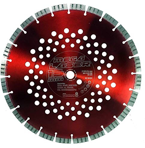 Werkmax Diamanttrennscheibe 350 x 30 mm MEGA LASER. 15mm TURBO Segment. Für Beton, Granit, Naturstein, Klinker