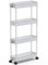 SPACEKEEPER Küchenwagen mit 4 Ebenen, Schmale Rollwagen Nischenregal auf Rollen, platzsparendes Badregal und Küchenregal für Küche Büro Bad, 40x13x86cm,Grau