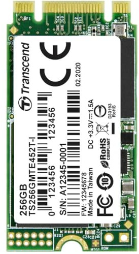 Transcend MTE452T-I 256GB Interne M.2 PCIe NVMe SSD 2242 PCIe NVMe 3.0 x2 Industrial TS256GMTE452T-I