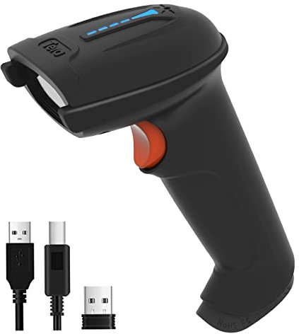 Tera 2D QR Barcode Scanner Wireless USB Wired 1D 2D Handheld Cordless Bar Code Reader for Digital/Printed Barcodes Works with Windows Mac Linux, D5100,Black