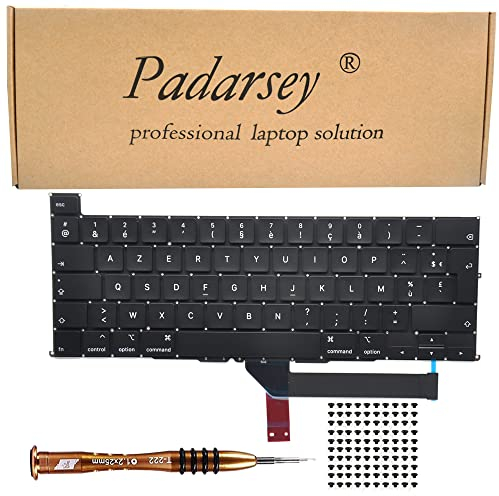 Pardarsey Clavier français de rechange compatible avec MacBook Pro 16 pouces avec Touch Bar A2141 publié en 2019 + vis de clavier + tournevis