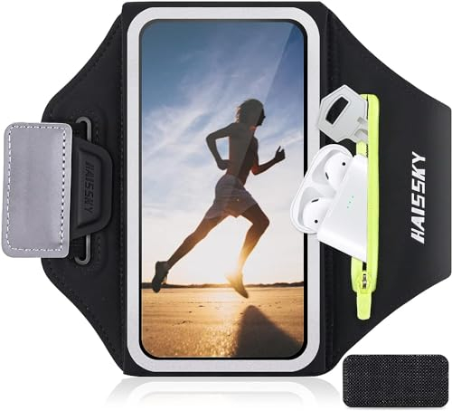 Running Armband Phone Holder with Zipper Pocket Water Resistant Phone Armband Case Sports Arm Bands for iPhone 15 14 13 Pro Max 13 Pro 12 Pro 11 Pro Max X XR XS 8 Perfect for Running Jogging
