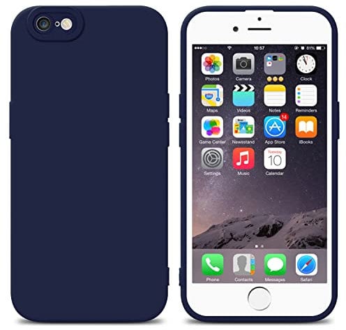 cadorabo Case compatible with Apple iPhone 6 / 6S in FLUID DARK BLUE - Protective cover made of flexible TPU silicone